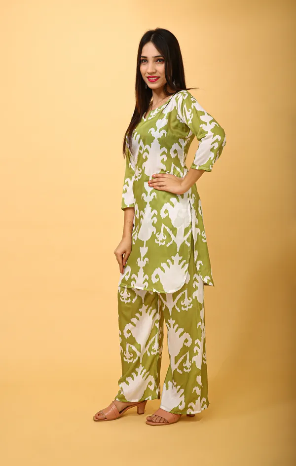 Green_Kora_Muslin__Stiched_Co_Ord_Set_For_Women