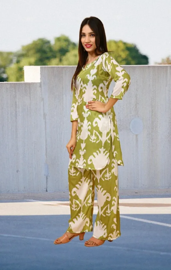 Green_Kora_Muslin__Stiched_Co_Ord_Set_For_Women