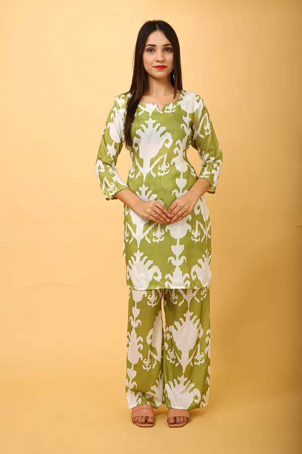 Green_Kora_Muslin__Stiched_Co_Ord_Set_For_Women