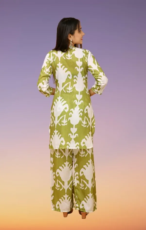 Green_Kora_Muslin__Stiched_Co_Ord_Set_For_Women