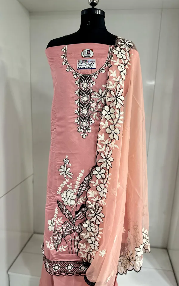 Peach_Party_Wear_Viscose_Embroidery_Unstitched_Suit_For_Women