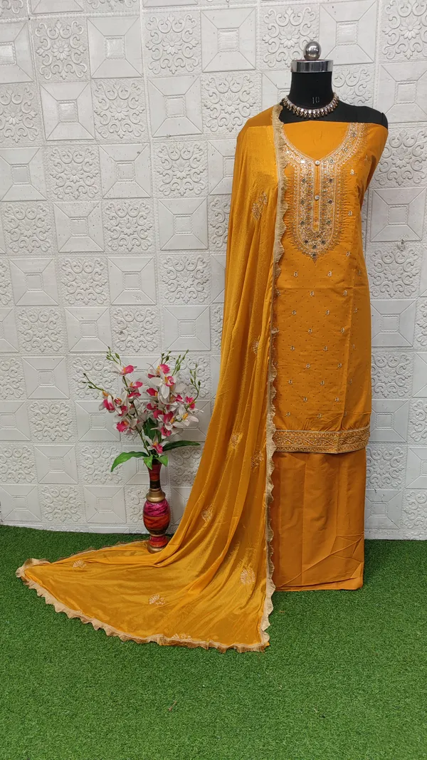 Mustard_Cotton_Embroidery_Unstitched_Suit_For_Women
