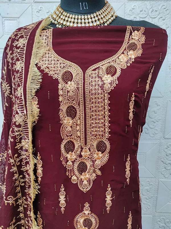 Maroon_Georgette_Party_Wear_Traditional_Embroidery_Unstitched_Suit_For_Women