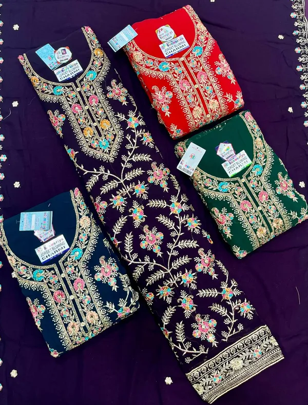 Red_Georgette_Party_Wear_Traditional_Embroidery_Unstitched_Suit_For_Women