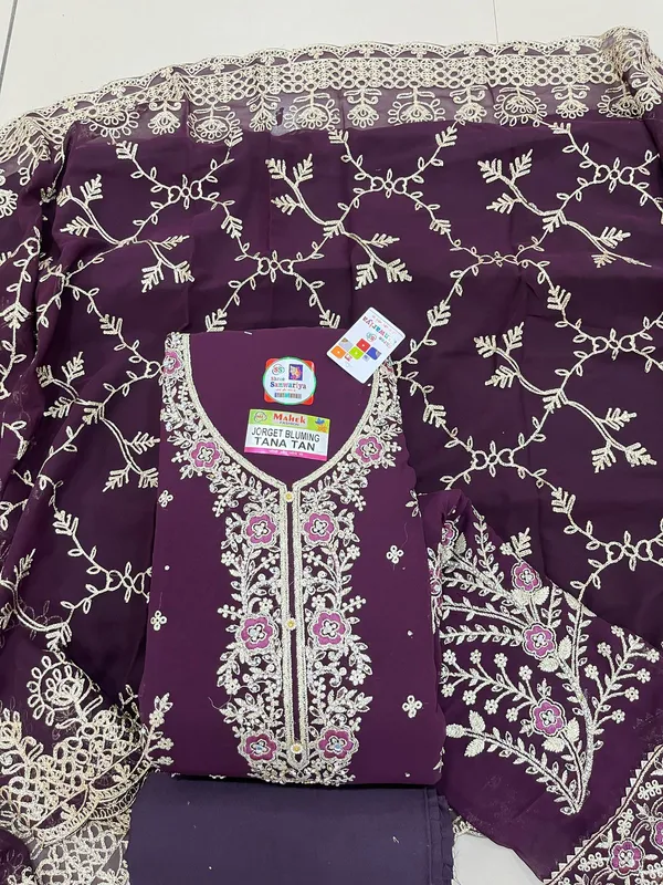 Wine_Georgette_Party_Wear_Traditional_Embroidery_Unstitched_Suit_For_Women