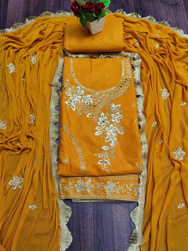 Mustard_Cotton_Embroidery_Unstitched_Suit_For_Women