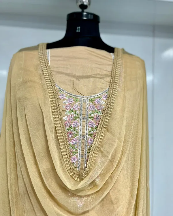 Cream_Georgette_Party_Wear_Traditional_Embroidery_Unstitched_Suit_For_Women