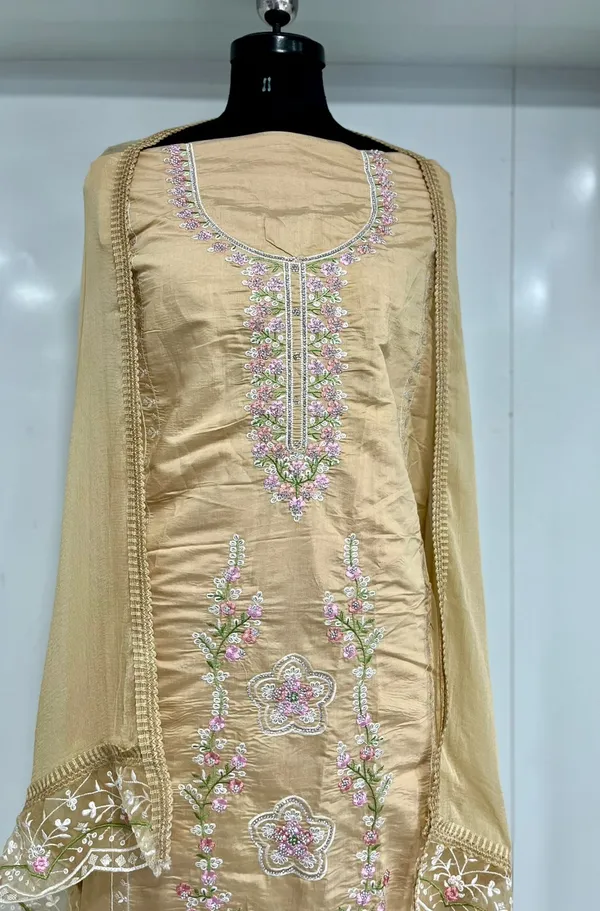 Cream_Georgette_Party_Wear_Traditional_Embroidery_Unstitched_Suit_For_Women