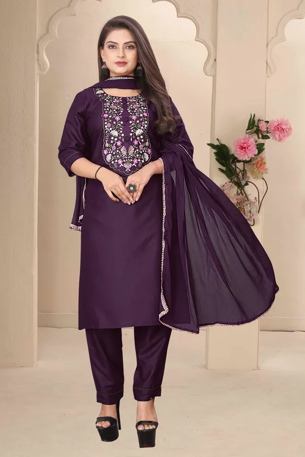 Purple_Cotton_Stiched_Kurti_Set_For_Women