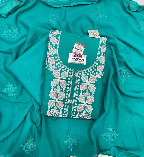 Blue_Cotton_Embroidery_Unstitched_Suit_For_Women