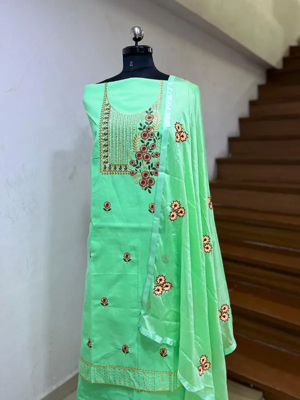 Mint_Green_Unstitched_Suit_For_Women_|_Cotton_Embroidery_Work_Unstitched_Suit