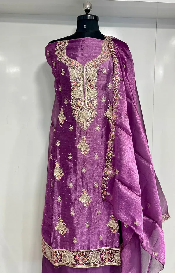 Purple_Shimmer_Organza_Party_Wear_Traditional_Embroidery_Unstitched_Suit_For_Women