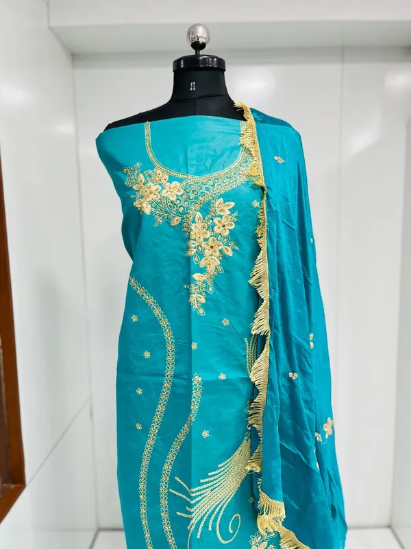 Blue_Cotton_Embroidery_Unstitched_Suit_For_Women