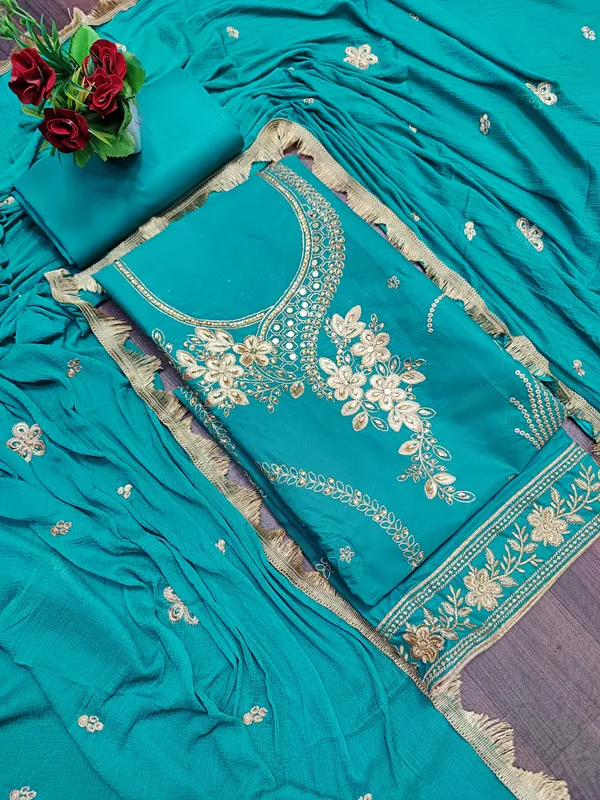 Blue_Cotton_Embroidery_Unstitched_Suit_For_Women