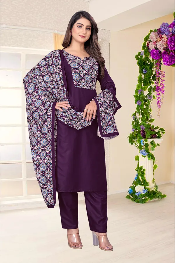 Purple_Rayon_Stiched_Kurti_Set_For_Women