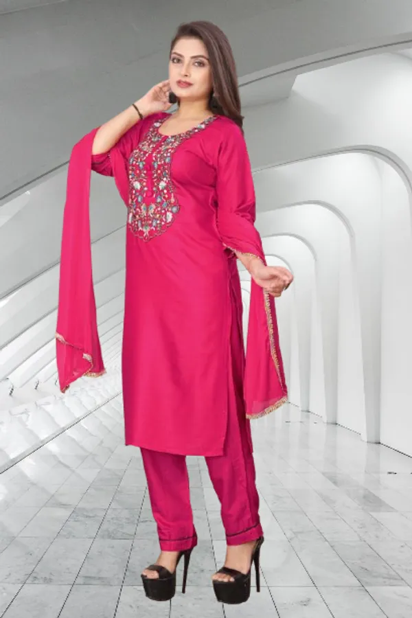 Pink_Cotton_Stiched_Kurti_Set_For_Women