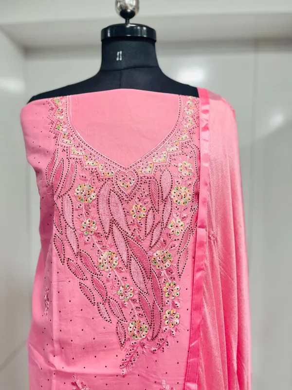 Peach_Cotton_Embroidery_Unstitched_Suit_For_Women