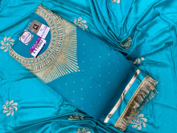 Blue_Cotton_Embroidery_Unstitched_Suit_For_Women