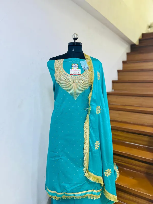 Blue_Cotton_Embroidery_Unstitched_Suit_For_Women
