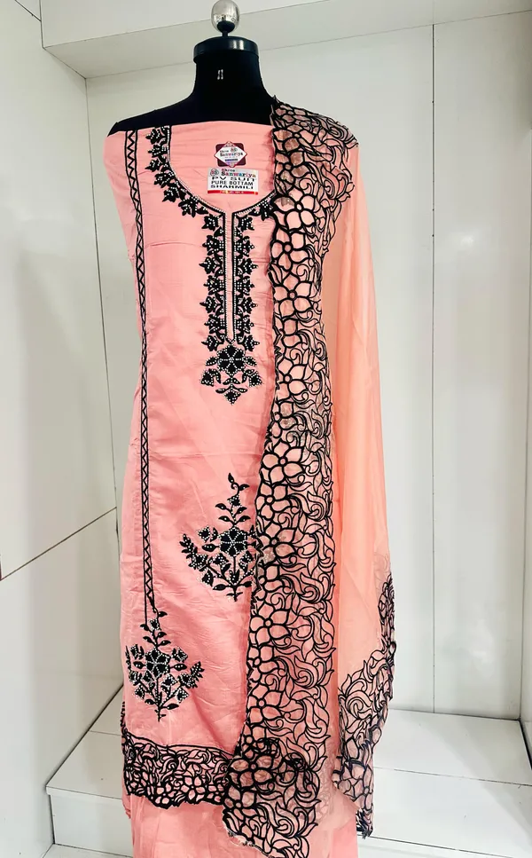 Peach_Party_Wear_Viscose_Embroidery_Unstitched_Suit_For_Women