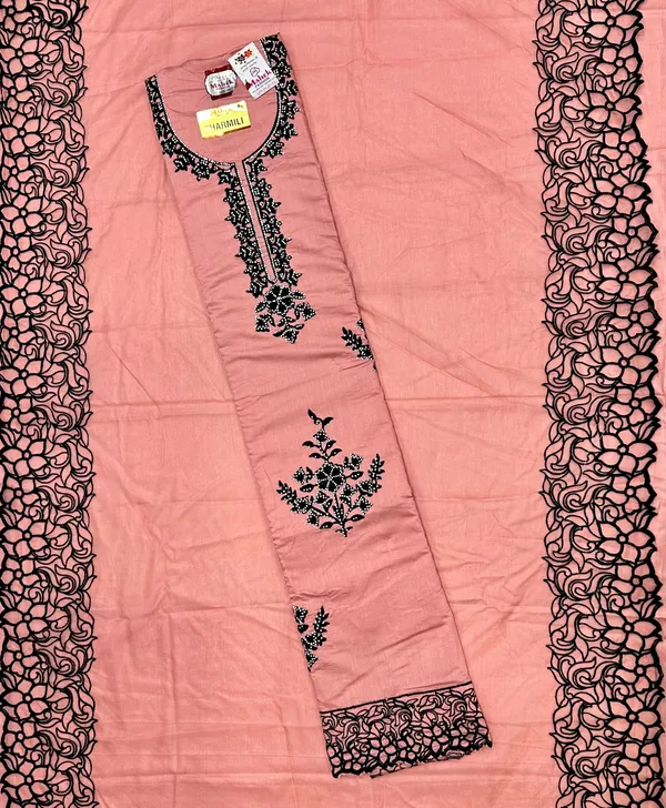 Peach_Party_Wear_Viscose_Embroidery_Unstitched_Suit_For_Women