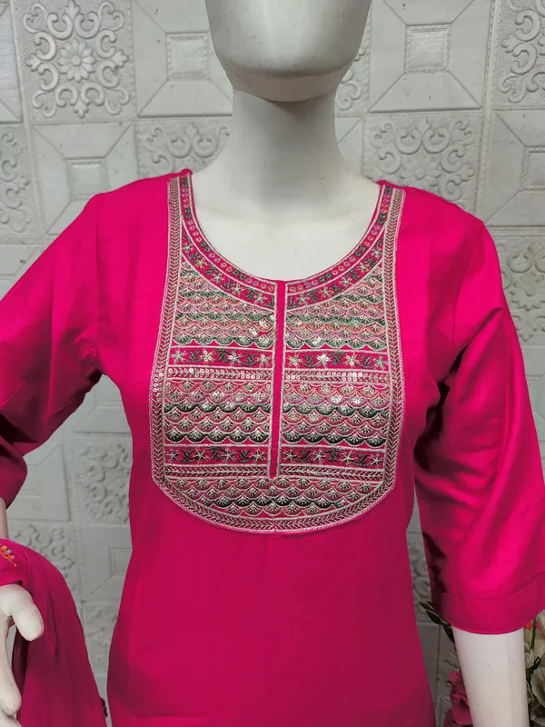 Pink_Rayon_Stiched_Kurti_Set_For_Women