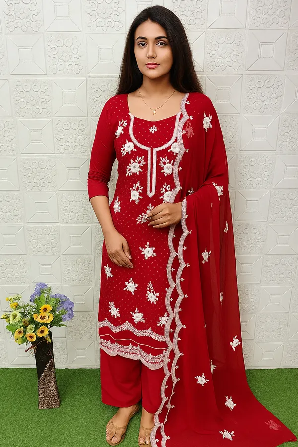 Red_Georgette_Party_Wear_Traditional_Embroidery_Unstitched_Suit_For_Women