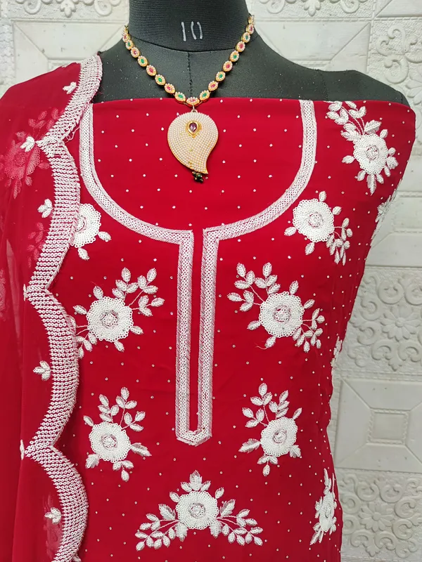Red_Georgette_Party_Wear_Traditional_Embroidery_Unstitched_Suit_For_Women
