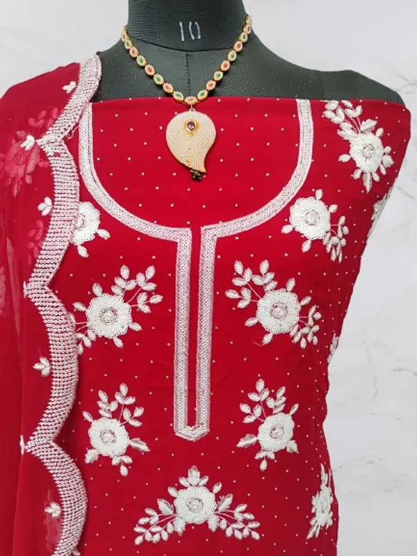 Red_Georgette_Party_Wear_Traditional_Embroidery_Unstitched_Suit_For_Women