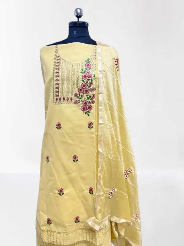 Cream_Cotton_Embroidery_Unstitched_Suit_For_Women