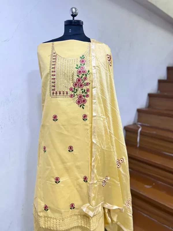 Cream_Cotton_Embroidery_Unstitched_Suit_For_Women