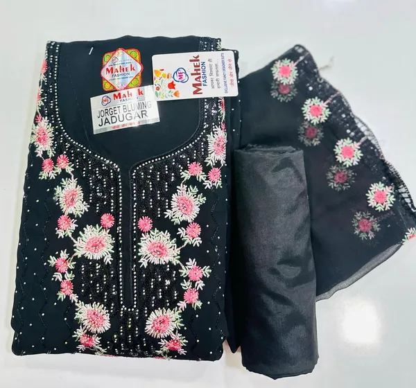 Black_Georgette_Party_Wear_Traditional_Embroidery_Unstitched_Suit_For_Women