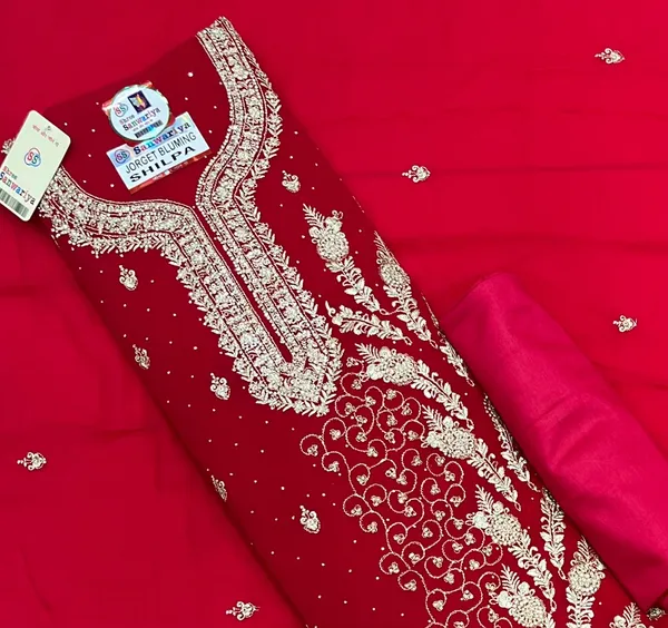 Red_Georgette_Party_Wear_Traditional_Embroidery_Unstitched_Suit_For_Women