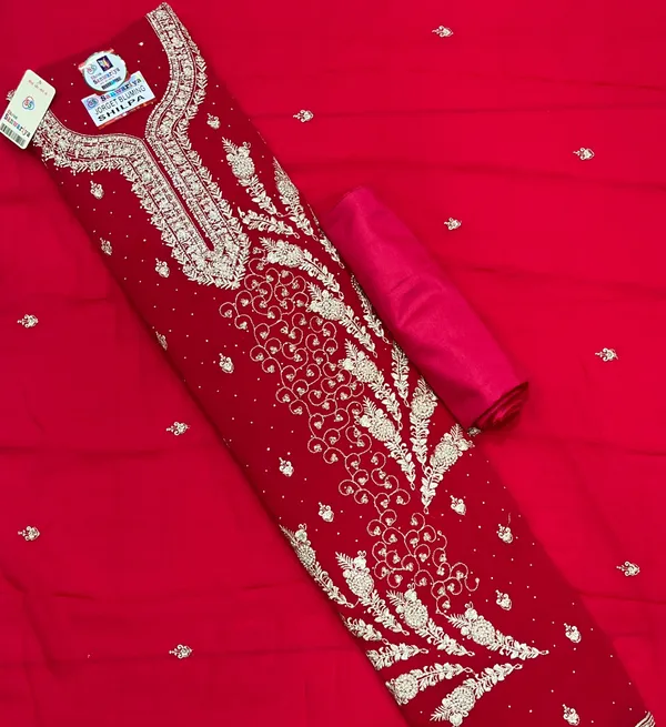 Red_Georgette_Party_Wear_Traditional_Embroidery_Unstitched_Suit_For_Women