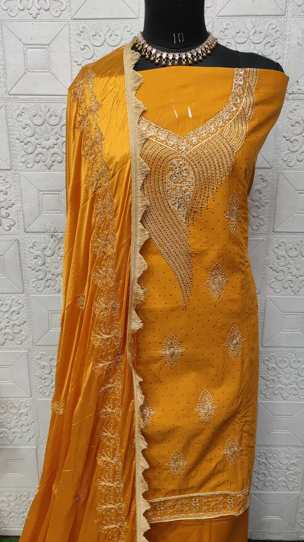 Mustard_Cotton_Embroidery_Unstitched_Suit_For_Women