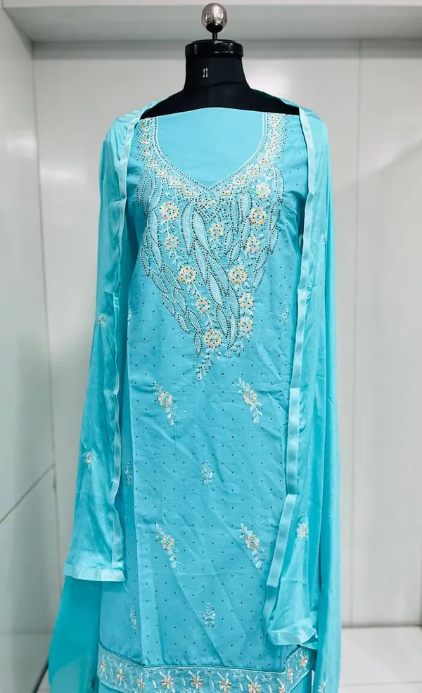 Blue_Cotton_Embroidery_Unstitched_Suit_For_Women