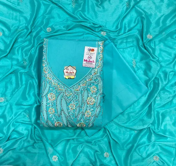 Blue_Cotton_Embroidery_Unstitched_Suit_For_Women