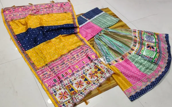 Choli_And_Lehenga_Pure_Dola_Tussar_Silk_Printed_Dola_Silk_Lehenga_Choli_With_Real_Mirror_Work_With_Heavy_Dupatta_For_Women