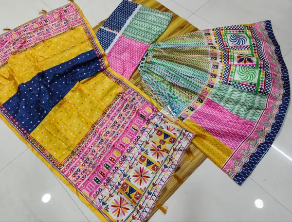 Choli_And_Lehenga_Pure_Dola_Tussar_Silk_Printed_Dola_Silk_Lehenga_Choli_With_Real_Mirror_Work_With_Heavy_Dupatta_For_Women