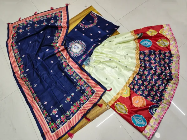 Choli_And_Lehenga_Pure_Dola_Tussar_Silk_Printed_Dola_Silk_Lehenga_Choli_With_Real_Mirror_Work_With_Heavy_Dupatta_For_Women