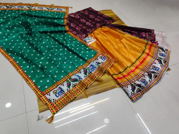 Choli_And_Lehenga_Pure_Dola_Tussar_Silk_Printed_Dola_Silk_Lehenga_Choli_With_Real_Mirror_Work_With_Heavy_Dupatta_For_Women