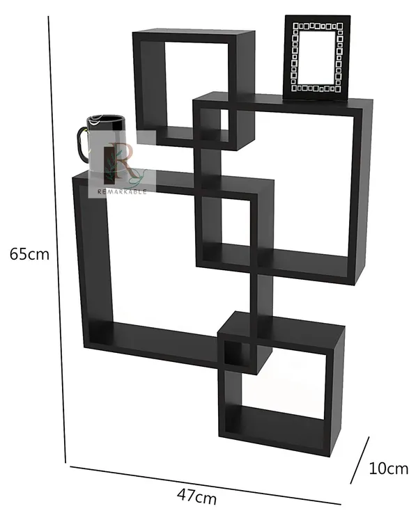 Pack_Of_4_Black_Wooden_Floating_Wall_Shelves