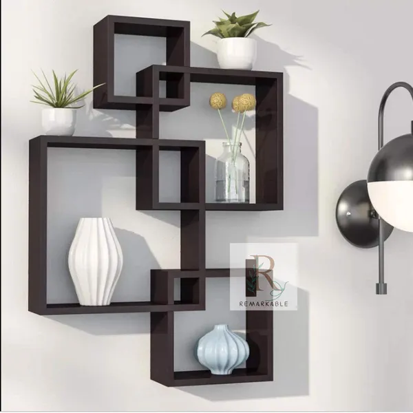 Pack_Of_4_Black_Wooden_Floating_Wall_Shelves