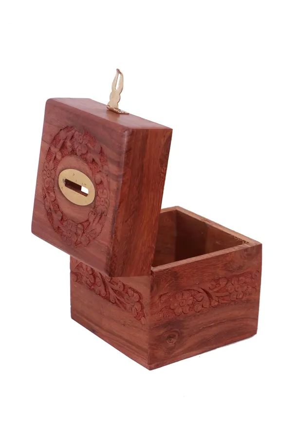 Multicolor_Wooden_Money/Piggy_Bank,_Money_Box,_Coin_Box_With_Carved_Design_For_Kids/Children._Without_Lock_(4.5_X_4_X_4_Inches)