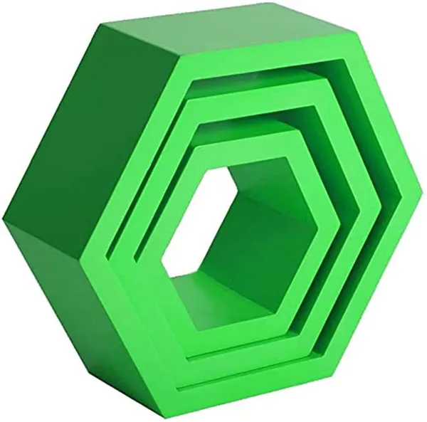 Pack_Of_3_Green_Wooden_Floating_Wall_Shelves