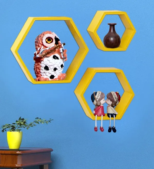 Pack_Of_3_Yellow_Wooden_Floating_Wall_Shelves