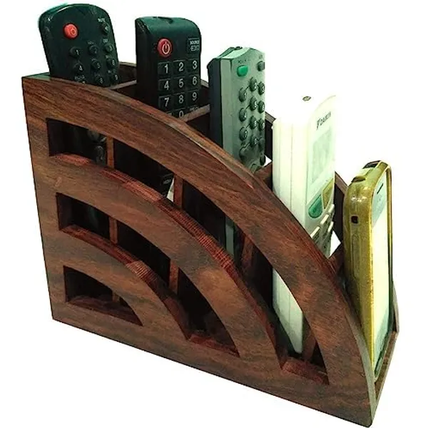 Brown_Multicompartment_Remote_Holder_For_Living_Room,_Tv_And_Ac,_Remote_Stand_For_Home,_Table_Organizer,_Office_Desk_Accessories