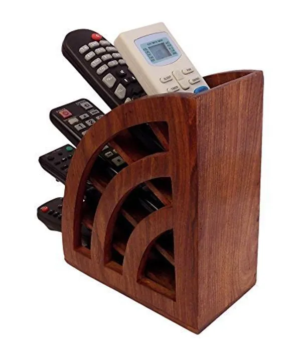 Brown_Multicompartment_Remote_Holder_For_Living_Room,_Tv_And_Ac,_Remote_Stand_For_Home,_Table_Organizer,_Office_Desk_Accessories
