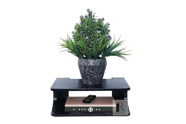 Black_Setup_Box_Stand/Set_Top_Box_Stand_Wall_Mount_For_Home_Wall_Shelf_For_Holding_Speakers_Wifi_Router_Game_Console_Remote_Streaming_Device