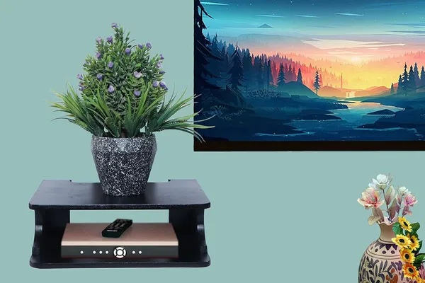 Black_Setup_Box_Stand/Set_Top_Box_Stand_Wall_Mount_For_Home_Wall_Shelf_For_Holding_Speakers_Wifi_Router_Game_Console_Remote_Streaming_Device